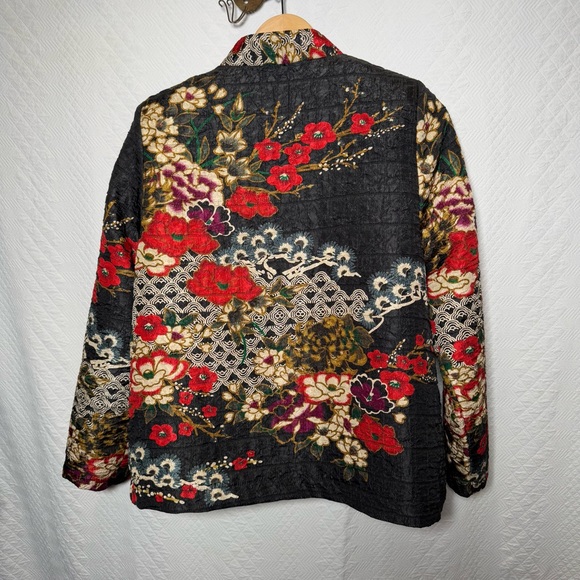 Moonlight Floral Print Short Jacket Red multicolor approximate size medium - Picture 6 of 7